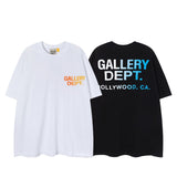 Export american retrog@llery short-sleeved t-shirt boys ins high street loose couple half-sleeved women d