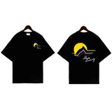 American rhu co-branded marlboro f formula traffic jam coconut tree sunset logo short-sleeved couple t