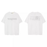 Maison margiela mm positive and negative digital letter printing pure cotton double yarn round neck short sleeve t-shirt
