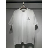 [gram] am peace dove flowing paint graffiti letter starry sky classic logo printing short sleeve couple t-shirt