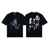 Erd melancholic rich second generation short-sleeved portrait sketch graffiti cross-border new high street loosecasual print