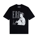 Mopey rich second generation xia loose version beautiful trendy quiet eyes printing round neck short sleeve t-shirt high street