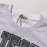 MAJESTIK T Shirts Eagle Football Graphic Crop Tee Hot Diamond