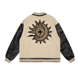 Unisex Baseball Jersey Vintage Flame Element Alphabet Yellow Baseball Jacket Jacket