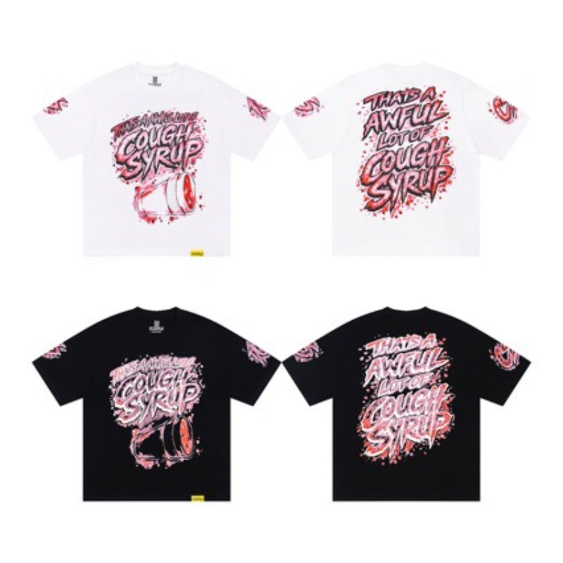 That's a awful lot of cough syrup short-sleeved t-shirt couple polo shirt