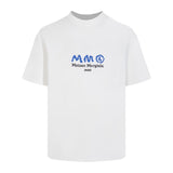 Letter embroidered double gauze cotton short sleeve tee