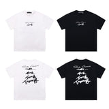 Artistic font youth pure cotton double yarn high gsm embroidered short sleeve t-shirt