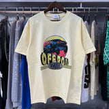 Rhude T Shirts Off-Road Vehicle Printed Cotton Casual Short Sleeve Men and Women