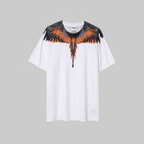 Correct version mb short-sleeved couple outfit colorful wings feather t-shirt marcelo european and american classic
