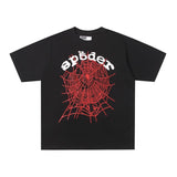 Spder hip hop singer youngthug foam letter couple short-sleeved t-shirt full of diamonds shorts