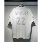 [gram] am peace dove flowing paint graffiti letter starry sky classic logo printing short sleeve couple t-shirt