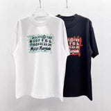 Hand-painted print plus size relaxed fit short sleeve t-shirt