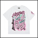 Hs american high street retro washed portrait short-sleeved t-shirt long sleeves sweatshirt hoodie