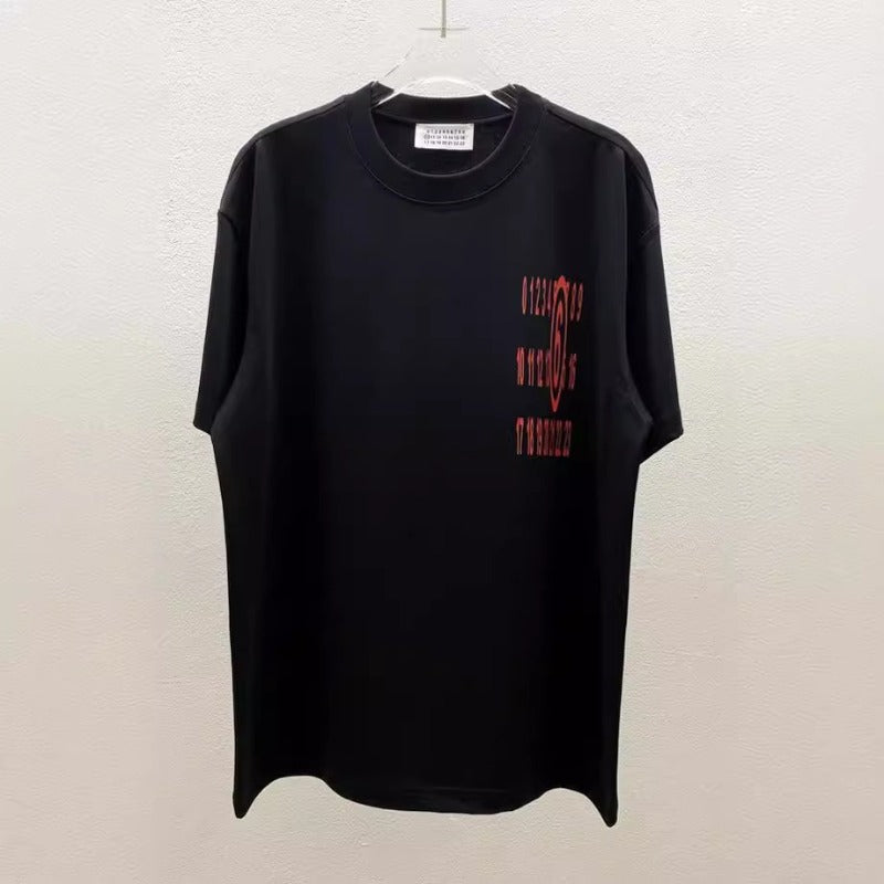 Digital direct printing process red logo large size short-sleeved t-shirt
