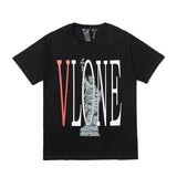 Wang yibo lne short-sleeved big v reflective hot diamond devil angel couple outfit loose