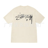 Summer running volume stussy short-sleeved t-shirt dice black eight ice cream comfy basics american couple summer t