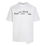 Irregular patchwork three-panel print cotton short-sleeve t-shirt
