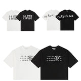 High-count letter print athletic cotton short-sleeve t-shirt