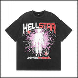 Hs american high street retro washed portrait short-sleeved t-shirt long sleeves sweatshirt hoodie