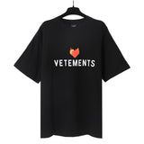 Vtm letter american style no photo printing loose washed distressed short sleeve t-shirt couple outfit