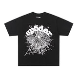 Spder hip-hop singer hotfix rhinestone foil letter print short sleeve t-shirt & rhinestone embellished shorts set (couple's style)