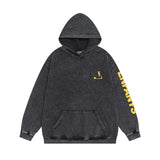 Erd melancholy rich second generation loose washed distressed pig head human face color matching hole hooded sweatshirt zipper