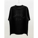 Eight-sided diamond craftsmanship hot diamond round neck pure cotton t-shirt