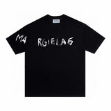 Summer high weight double yarn pure cotton short-sleeved t-shirt for men
