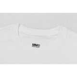 Letter embroidered double gauze cotton short sleeve tee
