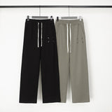 Autumn new arrivals: drawstring pure cotton men's autumn trousers - printed straight leg pants