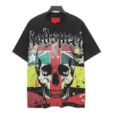 high version gods short sleeve heavy weight washed fog high street skull pure cottonprinting round