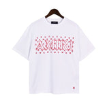Cross-border wholesale correct version am splash ink flow paint camouflage starry sky graffiti letter short-sleeved high street couple t