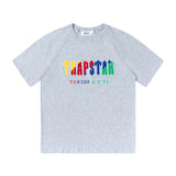 Factory direct trapstar rainbow letter gradient towel embroidery short sleeve t-shirt & fog high street shorts set