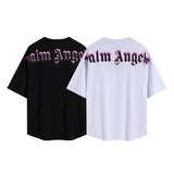 Summer trendy short-sleeve tee with back logo print - couple's fashion