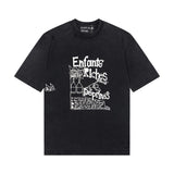 Mopey rich second generation xia loose version beautiful trendy quiet eyes printing round neck short sleeve t-shirt high street