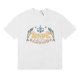 Rhude T Shirts Sardines Badge Printing Cotton Casual Short Sleeve Men and Women