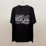 Quirky letter & number direct-to-garment print oversized drop shoulder short sleeve tee