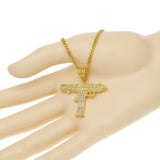 Jewelry Hip Hop Diamond Submachine Gun Pistol Machine Gun Pendant Necklace apper Dog Tags Armament