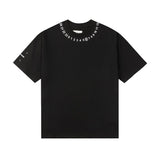 Real shot: summer letter logo creative crew neck short sleeve tee