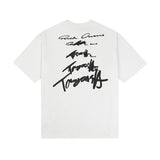 Artistic font youth pure cotton double yarn high gsm embroidered short sleeve t-shirt
