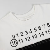 Black and white color-blocked, contrast letter print, 100% cotton, crew neck short-sleeve tee