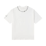 Real shot: summer letter logo creative crew neck short sleeve tee
