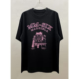 City manuscript series t-shirt - pink print short sleeve tee