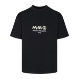 Letter embroidered double gauze cotton short sleeve tee