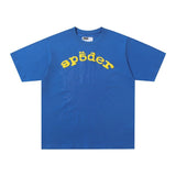 Spder hip hop singer youngthug foam letter couple short-sleeved t-shirt full of diamonds shorts