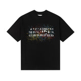Splatter ink digital print double gauze cotton sports short-sleeve t-shirt
