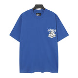High version gods short sleeve heavy weight washed fog high street rock band skull pure cottonprinting round