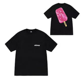 Summer running volume stussy short-sleeved t-shirt dice black eight ice cream comfy basics american couple summer t