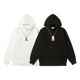 Autumn pendant necklace printed oversized hoodie