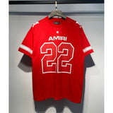 amri flow paint graffiti letter starry sky classic logo print short sleeve couple t-shirt